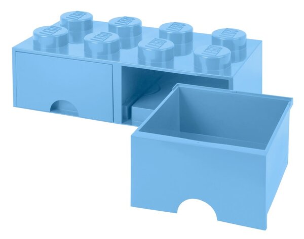 Svetlomodrý úložný box s dvoma zásuvkami LEGO®