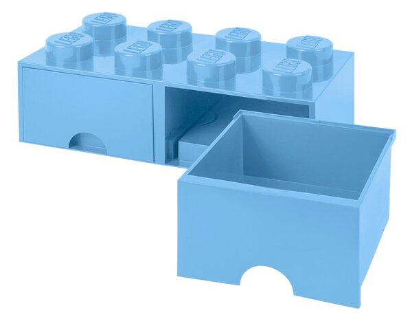 Svetlomodrý úložný box s dvoma zásuvkami LEGO®