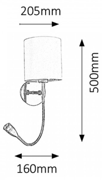 Rabalux 6529 Larkin Nástenné svietidlo E27, LED 1x MAX 40W 3W = 205L 2800K