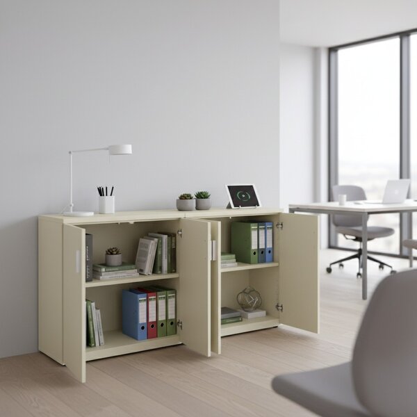Nízka skriňa SimpleOffice 80 x 40 x 80 cm, biela