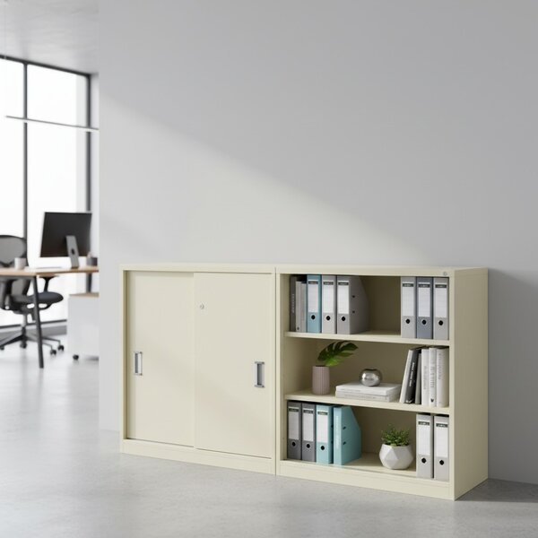 Nízka skriňa SimpleOffice 80 x 40 x 80 cm, biela