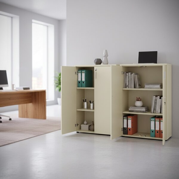 Stredná skriňa SimpleOffice 80 x 40 x 120 cm, biela