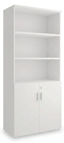 Vysoká skriňa SimpleOffice 80 x 40 x 180 cm, biela