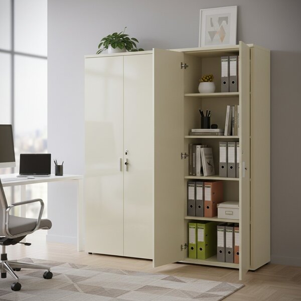 Vysoká skriňa SimpleOffice 80 x 40 x 180 cm, biela