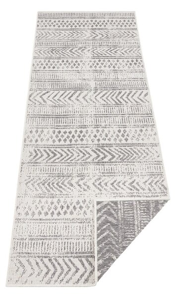 Sivo-krémový vonkajší koberec NORTHRUGS Biri, 80 x 250 cm