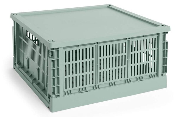 HAY Plastové veko Colour Crate Large Square, sage green