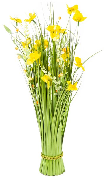 Väzba umelých lúčnych kvetín 70 cm, žltá