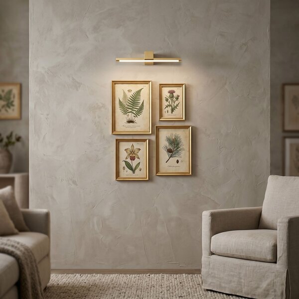 Toolight Toolight, LED nástenné svietidlo, 40cm, 8W, 4000K, 1000lm, SWE043-1W, zlatá lesklá, OSW-20143