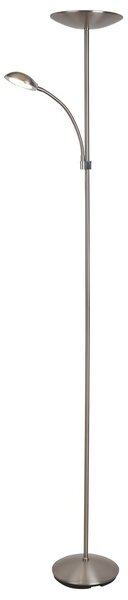 Rabalux 7006 LED stojaca lampa s čítacou lampičkou Vlasta 18W a 5W | 3000K - chróm
