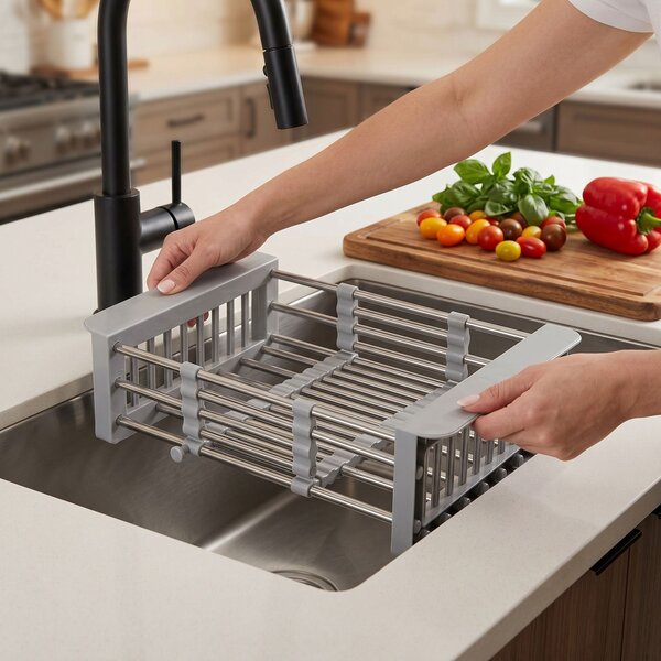 Teleskopický odkvapkávač na drez REA P14487A Grey