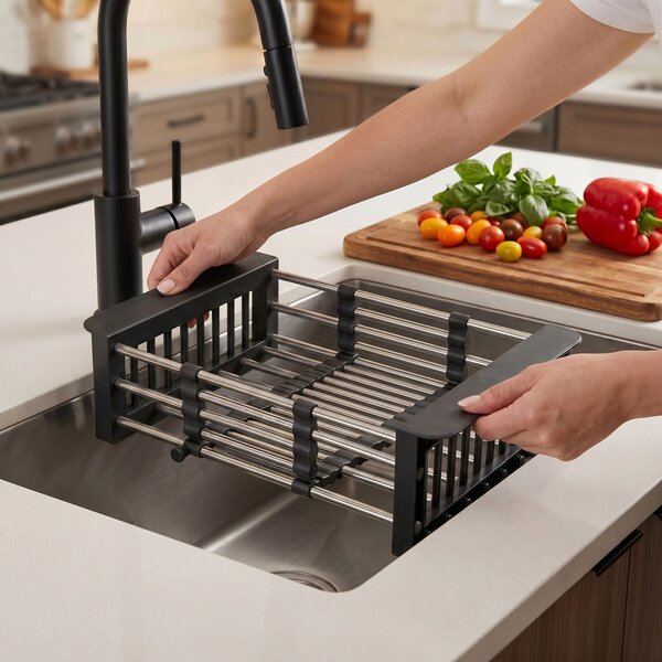 Teleskopický odkvapkávač na drez REA P14487 Black