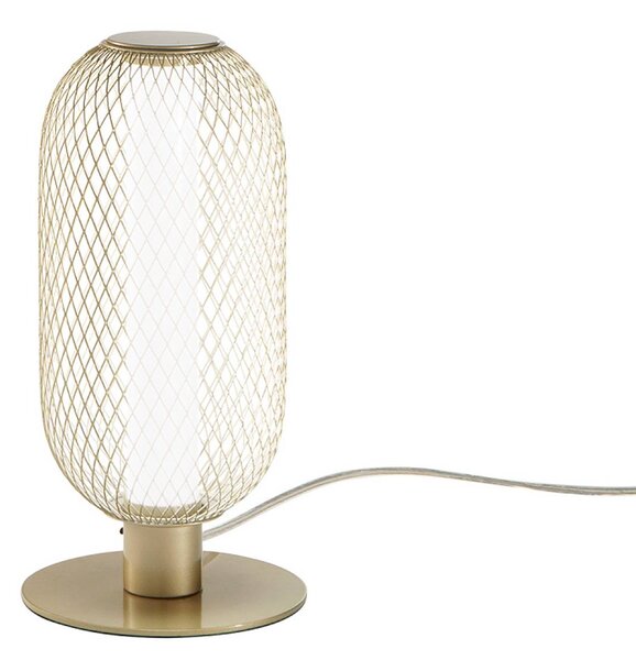 Luce Ambiente Design stolová LED lampa INKAS, výška 28 cm, zlatá farba, kov,, Mosadz / zlato, Obývacia izba / jedáleň, kov