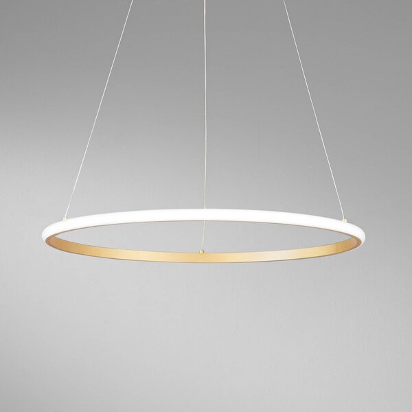 LED závesné svietidlo Axis, Ø 60 cm, zlatá farba, kov,, Mosadz / zlato, Obývacia izba / jedáleň, kov, Moderný, Závesné svietidlo