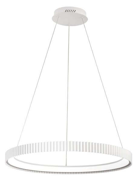 Luce Ambiente Design LED závesné svietidlo Niike, biele, Ø 70 cm, kov,, Biela / opálová, Obývacia izba / jedáleň, kov, Moderný, Závesné svietidlo