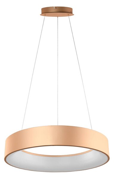 LED závesné svietidlo Noah, zlatá farba, Ø 60 cm, kov,, Mosadz / zlato, Obývacia izba / jedáleň, Hliník, Moderný, Závesné svietidlo