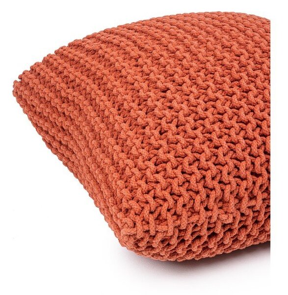 Tehlovo červený vankúšový puf Essentials Knit