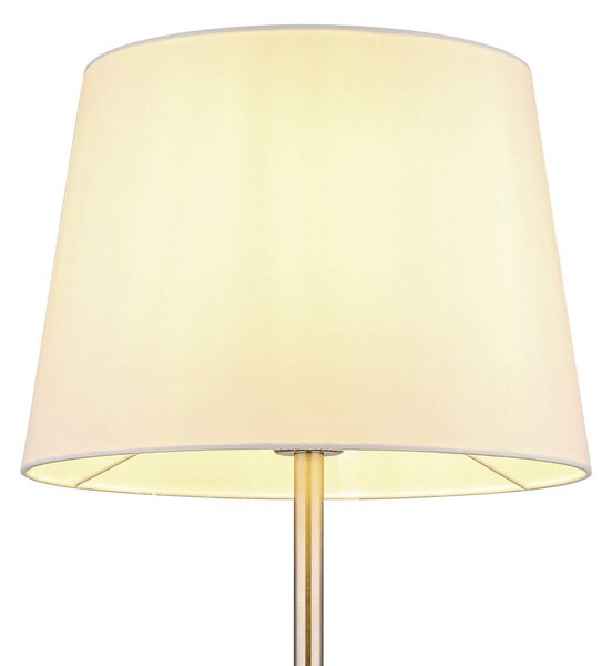 Globo Stojacia lampa Joris, niklová/biela, textil, výška 151 cm, E27, Hliník / sivá / zinok, Obývacia izba / jedáleň, Textil / látka / hodváb, Stojaca lampa
