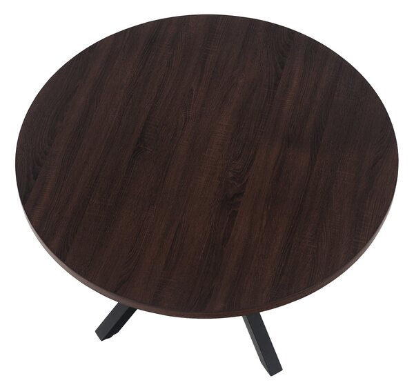 KONDELA Jedálenský stôl, tmavý dub/čierna, priemer 120 cm, MEDOR