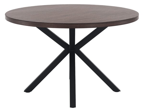 KONDELA Jedálenský stôl, tmavý dub/čierna, priemer 120 cm, MEDOR