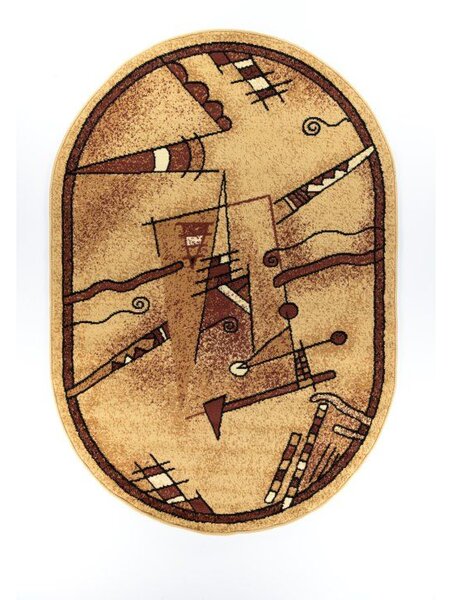 Oválny koberec Jedynka svetlá béžová – PP vlas 0,8 cm Rozmer: 180x250 cm
