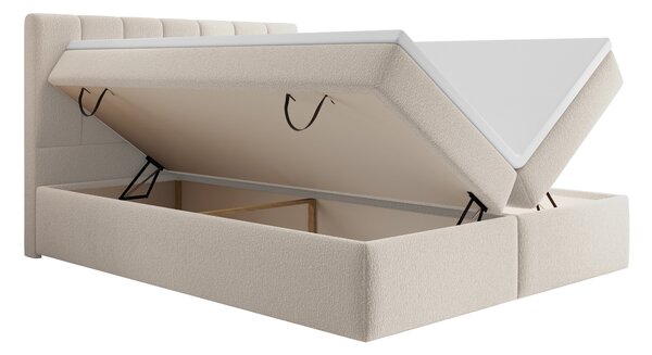 Kontinentálna posteľ Mareli 160x200 s úložným priestorom - béžová buklé Quelle 03