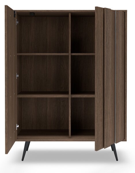 Vysoká komoda Flaro 93 cm s osvetlením - dub dunin