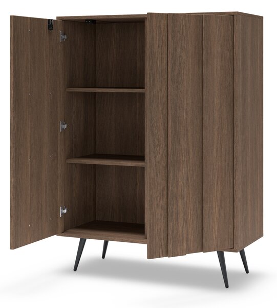 Vysoká komoda Flaro 93 cm s osvetlením - dub dunin