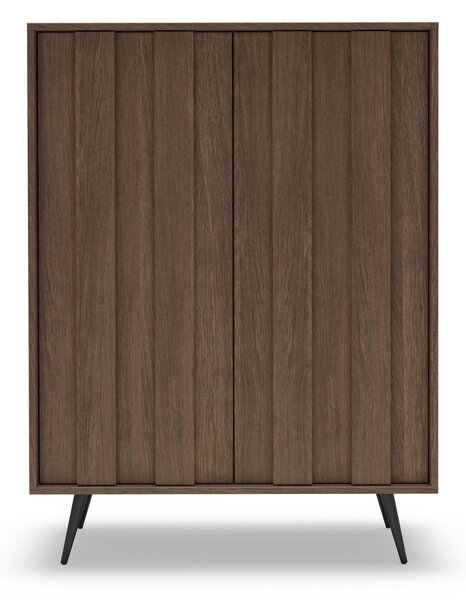 Vysoká komoda Flaro 93 cm s osvetlením - dub dunin