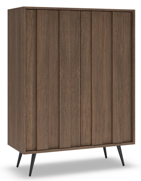 Vysoká komoda Flaro 93 cm s osvetlením - dub dunin