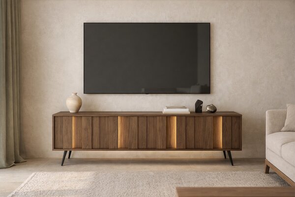 TV skrinka Flaro 184 cm s osvetlením - dub dunin