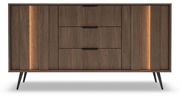 Komoda Flaro 153 cm so zásuvkami - dub dunin