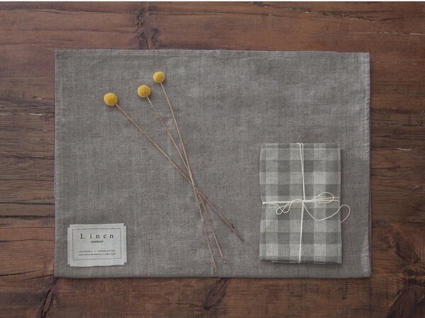 Súprava 4 látkových obrúskov s prímesou ľanu Really Nice Things Grey Vichy, 43 x 43 cm