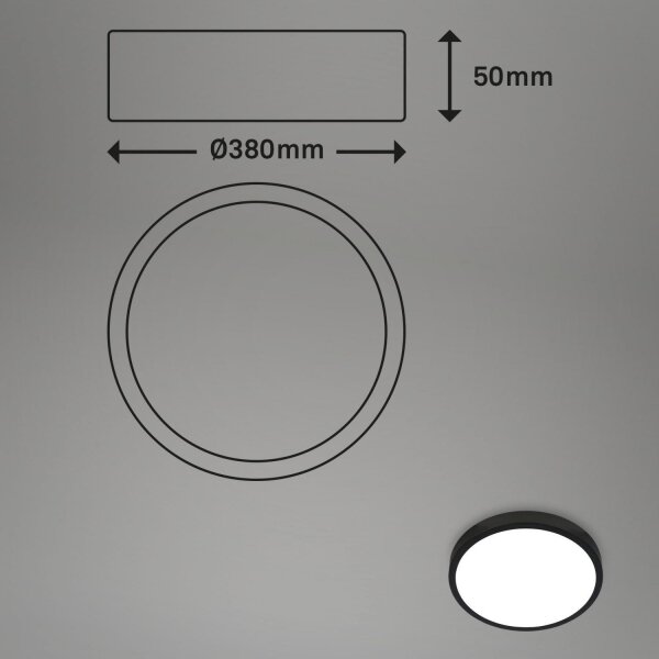 Briloner 3709-015 - LED RGBW Stm. stropné svietidlo LED/22W/230V čierna + DO