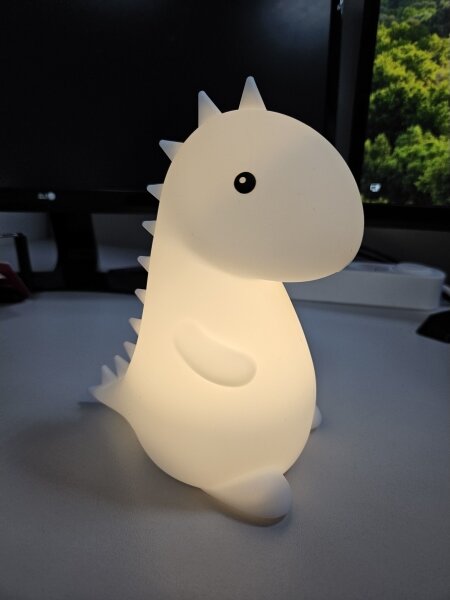 LED RGBW detská dotyková lampa 1W/5V USB 1200 mAh dinosaurus