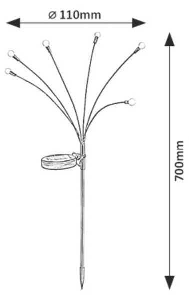 Rabalux TAVIRA LED solárna lampa 77043