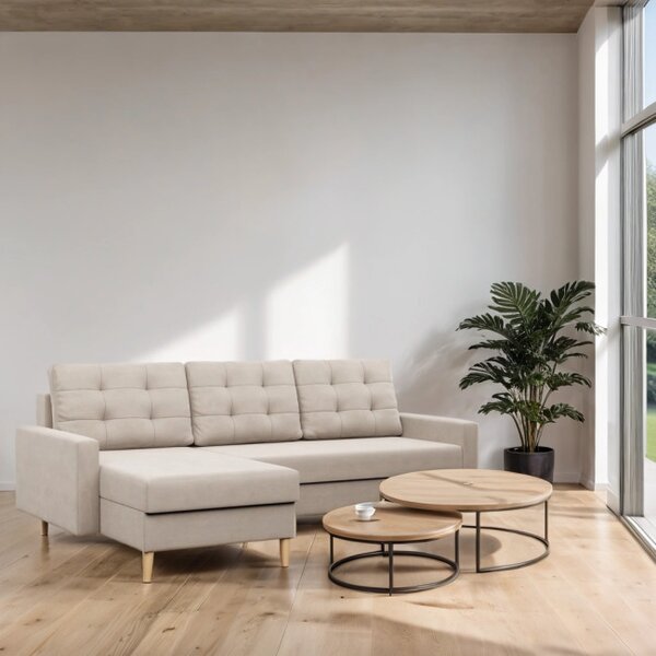 Rohová rozkladacia sedačka BLANK Elegant béžová