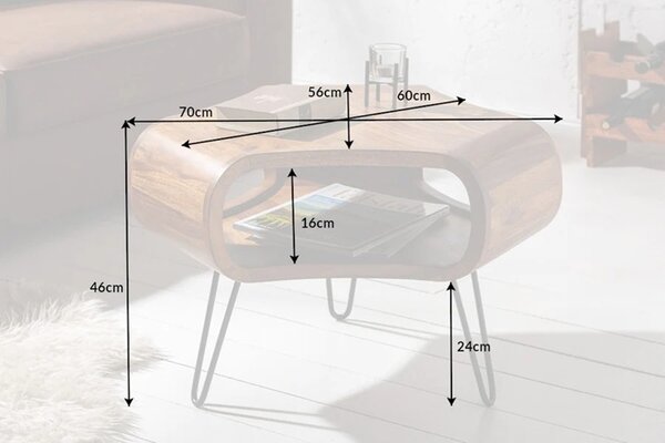 Konferenčný stolík SPAN 70 cm - prírodná