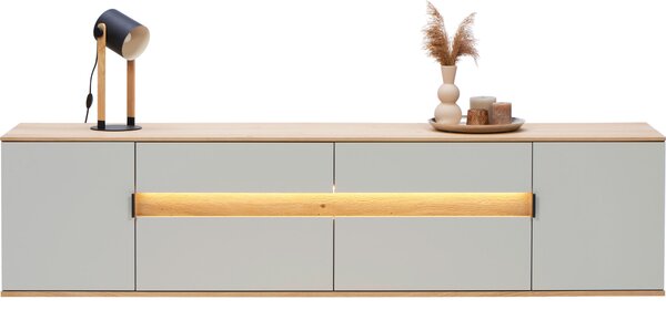 NÍZKA KOMODA, sukový dub, farba duba, svetlosivá, 225,6/54,2/48 cm Dieter Knoll - Komody