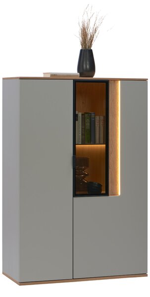 VYSOKÁ KOMODA, farba duba, svetlosivá, 92,9/136,6/42 cm Dieter Knoll - Komody