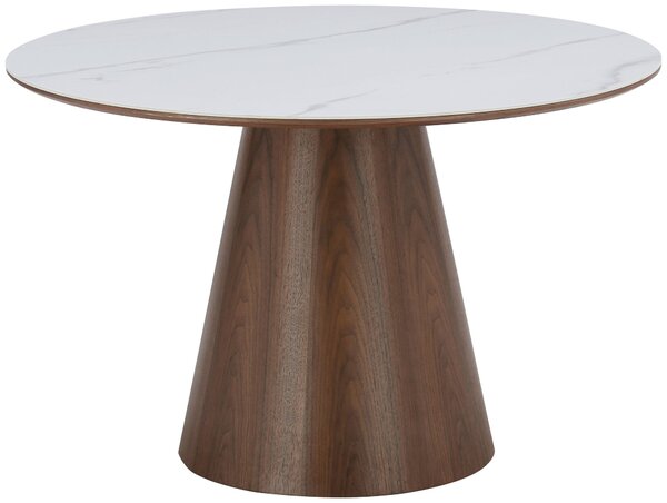 JEDÁLENSKÝ STÔL, biela, farba vlašského orecha, 120/120/75 cm Livetastic - Stoly, Online Only