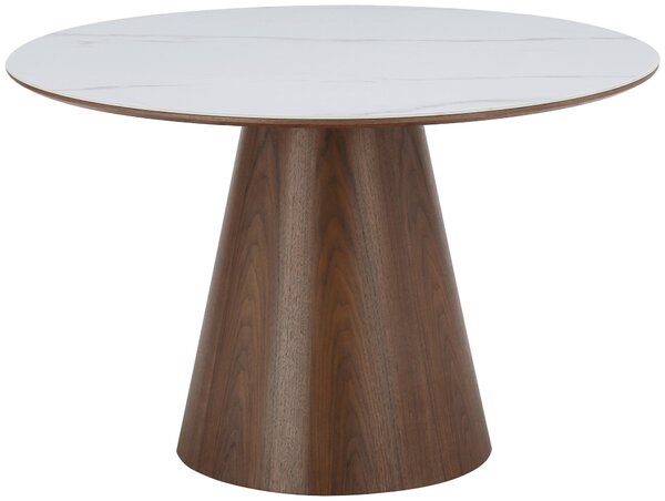 JEDÁLENSKÝ STÔL, biela, farba vlašského orecha, 120/120/75 cm Livetastic - Stoly, Online Only
