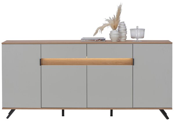 ŠIROKÁ KOMODA, sukový dub, farba duba, svetlosivá, 205,6/80/42 cm Dieter Knoll - Komody