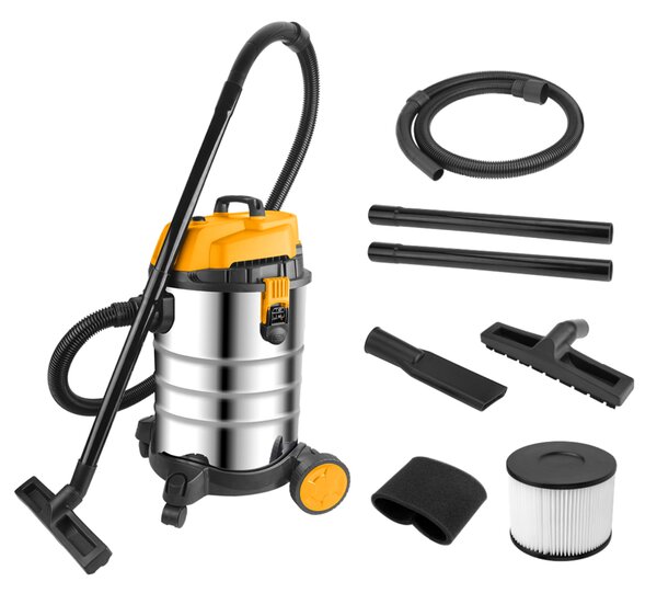 Priemyselný vysávač, suché/mokré sanie, 3000 W, 30 l