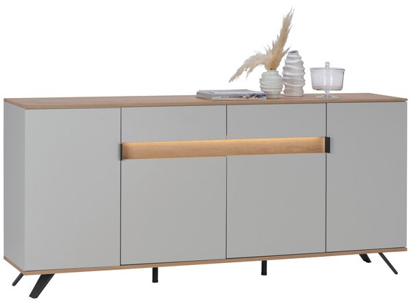 ŠIROKÁ KOMODA, sukový dub, farba duba, svetlosivá, 205,6/80/42 cm Dieter Knoll - Komody