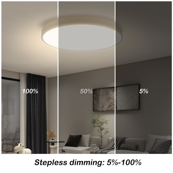 Brilagi - LED stmievateľné svietidlo POOL SMART LED/60W/230V priemer 50 cm Wi-Fi Tuya béžové + diaľkové ovládanie