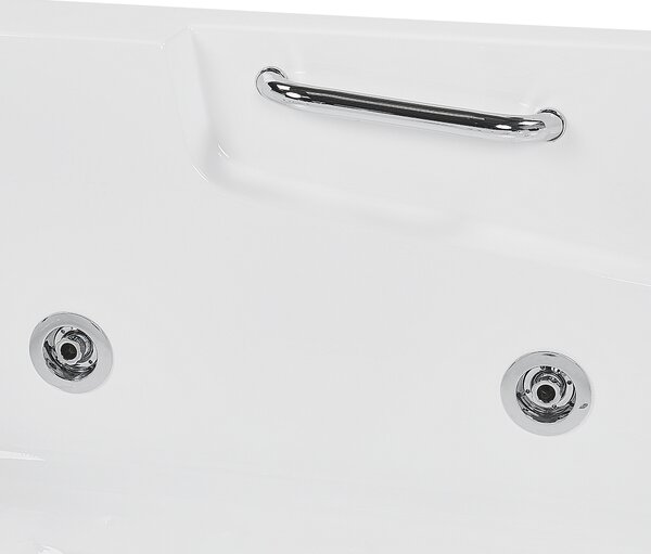 Pravá rohová vírivá vaňa biela akrylátová 170 x 119 cm podvodné LED svetlá pre 2 osoby hydromasážna