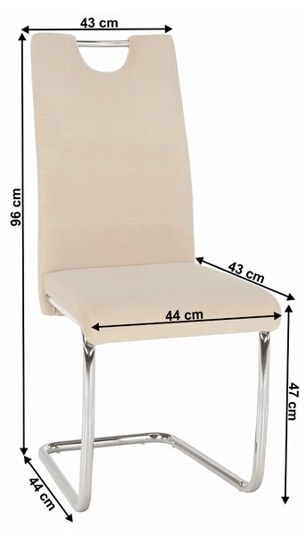KONDELA Jedálenská stolička, béžová Dulux Velvet látka/svetlé šitie, ABIRA NEW