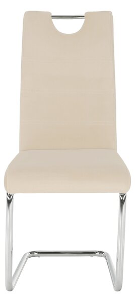 KONDELA Jedálenská stolička, béžová Dulux Velvet látka/svetlé šitie, ABIRA NEW
