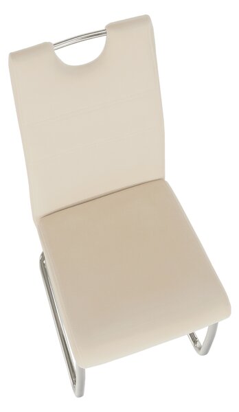 KONDELA Jedálenská stolička, béžová Dulux Velvet látka/svetlé šitie, ABIRA NEW
