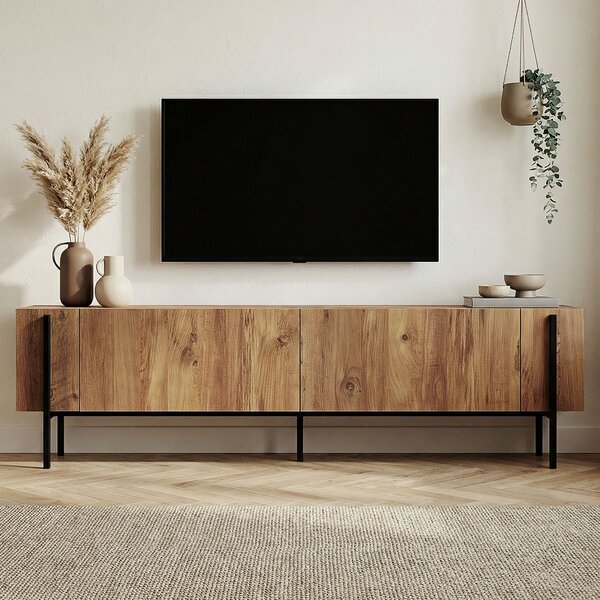TV stolík ZENORI 180 cm, borovica Atlantic/čierna